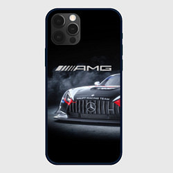 Чехол для iPhone 12 Pro Max Mercedes AMG - racing team - motorsport, цвет: 3D-черный