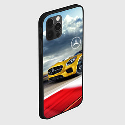 Чехол для iPhone 12 Pro Max Mercedes AMG V8 Biturbo на трассе, цвет: 3D-черный — фото 2