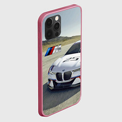 Чехол для iPhone 12 Pro Max Спортивная бэха на гоночной трассе, цвет: 3D-малиновый — фото 2