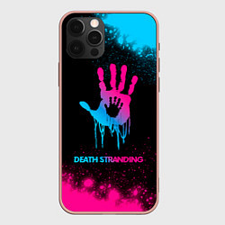 Чехол для iPhone 12 Pro Max Death Stranding - neon gradient, цвет: 3D-светло-розовый