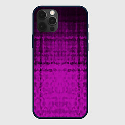 Чехол для iPhone 12 Pro Max Абстрактный мозаичный черно - пурпурный узор, цвет: 3D-черный