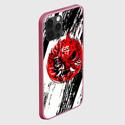 Чехол для iPhone 12 Pro Max Киберпанк 2077 белый арт, цвет: 3D-малиновый — фото 2
