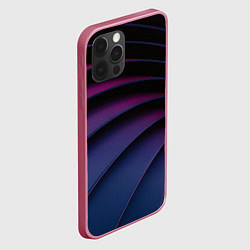 Чехол для iPhone 12 Pro Max Спиральные тёмные пластины, цвет: 3D-малиновый — фото 2