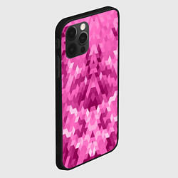 Чехол для iPhone 12 Pro Max Яркий малиново-розовый геометрический узор, цвет: 3D-черный — фото 2