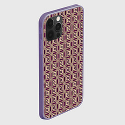 Чехол для iPhone 12 Pro Max Большие и маленькие фиолетовые квадраты, цвет: 3D-серый — фото 2
