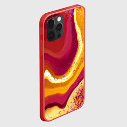 Чехол для iPhone 12 Pro Max Бордово-оранжевый агат, цвет: 3D-красный — фото 2