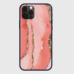 Чехол для iPhone 12 Pro Max Розовое золото акварель, цвет: 3D-черный