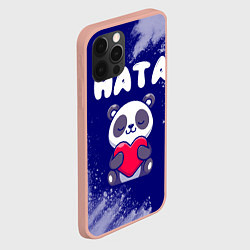 Чехол для iPhone 12 Pro Max Ната панда с сердечком, цвет: 3D-светло-розовый — фото 2