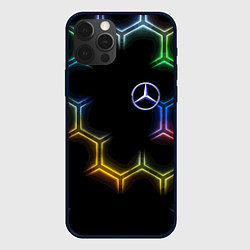 Чехол iPhone 12 Pro Max Mercedes - neon pattern