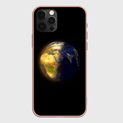 Чехол для iPhone 12 Pro Max Планета Земля, день и ночь, цвет: 3D-светло-розовый