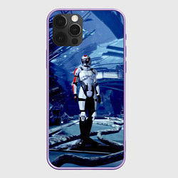 Чехол для iPhone 12 Pro Max Mass Effect 2 - место гибели Нормандии, цвет: 3D-сиреневый