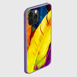 Чехол для iPhone 12 Pro Max Разноцветные перья птиц, цвет: 3D-серый — фото 2