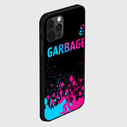 Чехол для iPhone 12 Pro Max Garbage - neon gradient: символ сверху, цвет: 3D-черный — фото 2