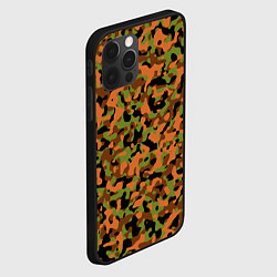 Чехол для iPhone 12 Pro Max Камуфляж осенний лес мелкий, цвет: 3D-черный — фото 2