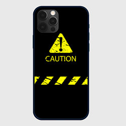 Чехол для iPhone 12 Pro Max CAUTION - Осторожно опасность, цвет: 3D-черный