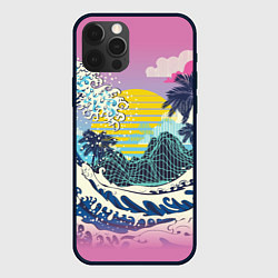 Чехол для iPhone 12 Pro Max Штормовые океанские волны и пальмы, цвет: 3D-черный