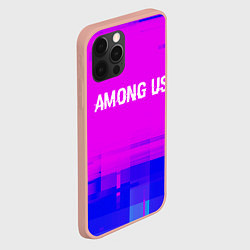 Чехол для iPhone 12 Pro Max Among Us glitch text effect: символ сверху, цвет: 3D-светло-розовый — фото 2