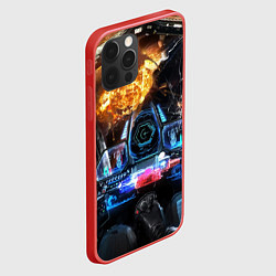 Чехол для iPhone 12 Pro Max Космическая схватка из кабины пилота, цвет: 3D-красный — фото 2