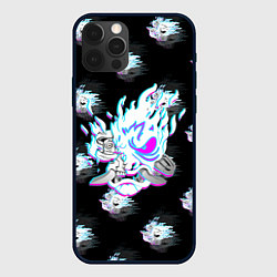 Чехол для iPhone 12 Pro Max Cyberpunk 2077 neon samurai glitch art colors, цвет: 3D-черный