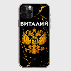 Чехол iPhone 12 Pro Max Виталий и зологой герб РФ