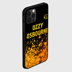 Чехол для iPhone 12 Pro Max Ozzy Osbourne - gold gradient: символ сверху, цвет: 3D-черный — фото 2