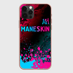 Чехол для iPhone 12 Pro Max Maneskin - neon gradient: символ сверху, цвет: 3D-светло-розовый