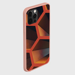 Чехол для iPhone 12 Pro Max Абстрактные шестигранные фигуры, цвет: 3D-светло-розовый — фото 2