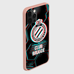 Чехол для iPhone 12 Pro Max Club Brugge FC в стиле glitch на темном фоне, цвет: 3D-светло-розовый — фото 2