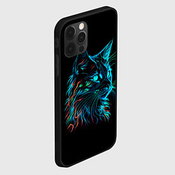 Чехол для iPhone 12 Pro Max Неоновый котик, цвет: 3D-черный — фото 2