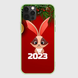 Чехол для iPhone 12 Pro Max Кролик 2023, цвет: 3D-салатовый