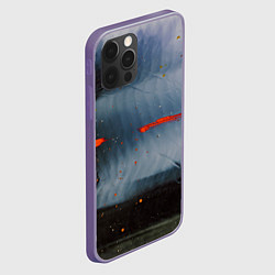 Чехол для iPhone 12 Pro Max Абстрактный синий туман и мазки красок, цвет: 3D-серый — фото 2