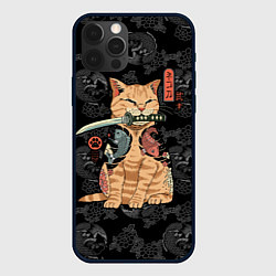 Чехол для iPhone 12 Pro Max Кот самурай - Якудза, цвет: 3D-черный