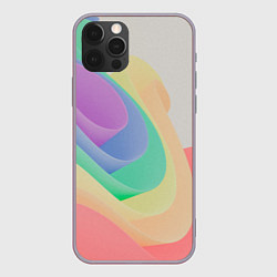 Чехол для iPhone 12 Pro Max Волнообразные разноцветные листы, цвет: 3D-серый