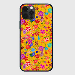 Чехол iPhone 12 Pro Max Нарисованные цветы - орнамент