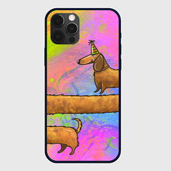 Чехол для iPhone 12 Pro Max Очень-очень длинная такса, цвет: 3D-черный