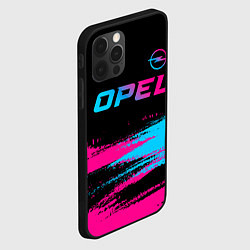 Чехол для iPhone 12 Pro Max Opel - neon gradient: символ сверху, цвет: 3D-черный — фото 2