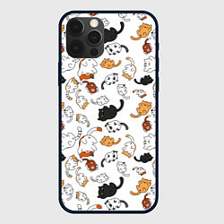 Чехол для iPhone 12 Pro Max Вечеринка кошек, цвет: 3D-черный