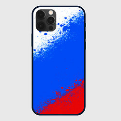 Чехол для iPhone 12 Pro Max Флаг России - триколор, цвет: 3D-черный