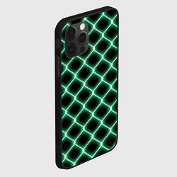 Чехол для iPhone 12 Pro Max Зелёная неоновая сетка, цвет: 3D-черный — фото 2