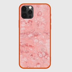 Чехол для iPhone 12 Pro Max Розовые волны, цвет: 3D-красный