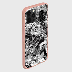 Чехол для iPhone 12 Pro Max Человек бензопила манга страницы, цвет: 3D-светло-розовый — фото 2