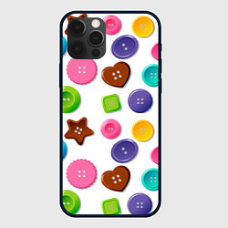 Чехол iPhone 12 Pro Max Разноцветные пуговицы - паттерн