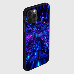 Чехол для iPhone 12 Pro Max Киберпанк синий неоновый тоннель, цвет: 3D-черный — фото 2