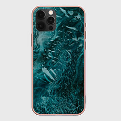 Чехол для iPhone 12 Pro Max Волны абстрактной воды и красок, цвет: 3D-светло-розовый