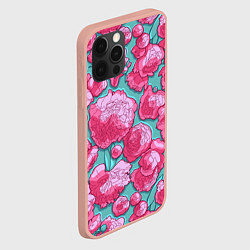 Чехол для iPhone 12 Pro Max Пышные цветы - пионы, цвет: 3D-светло-розовый — фото 2