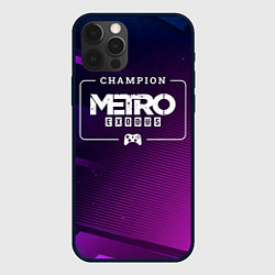 Чехол для iPhone 12 Pro Max Metro Exodus gaming champion: рамка с лого и джойс, цвет: 3D-черный