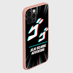 Чехол для iPhone 12 Pro Max Символ JoJo Bizarre Adventure в стиле glitch на те, цвет: 3D-светло-розовый — фото 2