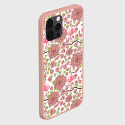 Чехол для iPhone 12 Pro Max Фламинго и лотосы, цвет: 3D-светло-розовый — фото 2