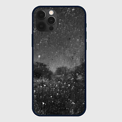 Чехол для iPhone 12 Pro Max Абстрактная тьма и следы белой краски, цвет: 3D-черный