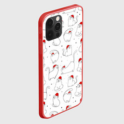 Чехол для iPhone 12 Pro Max Паттерн новогодний котик, цвет: 3D-красный — фото 2